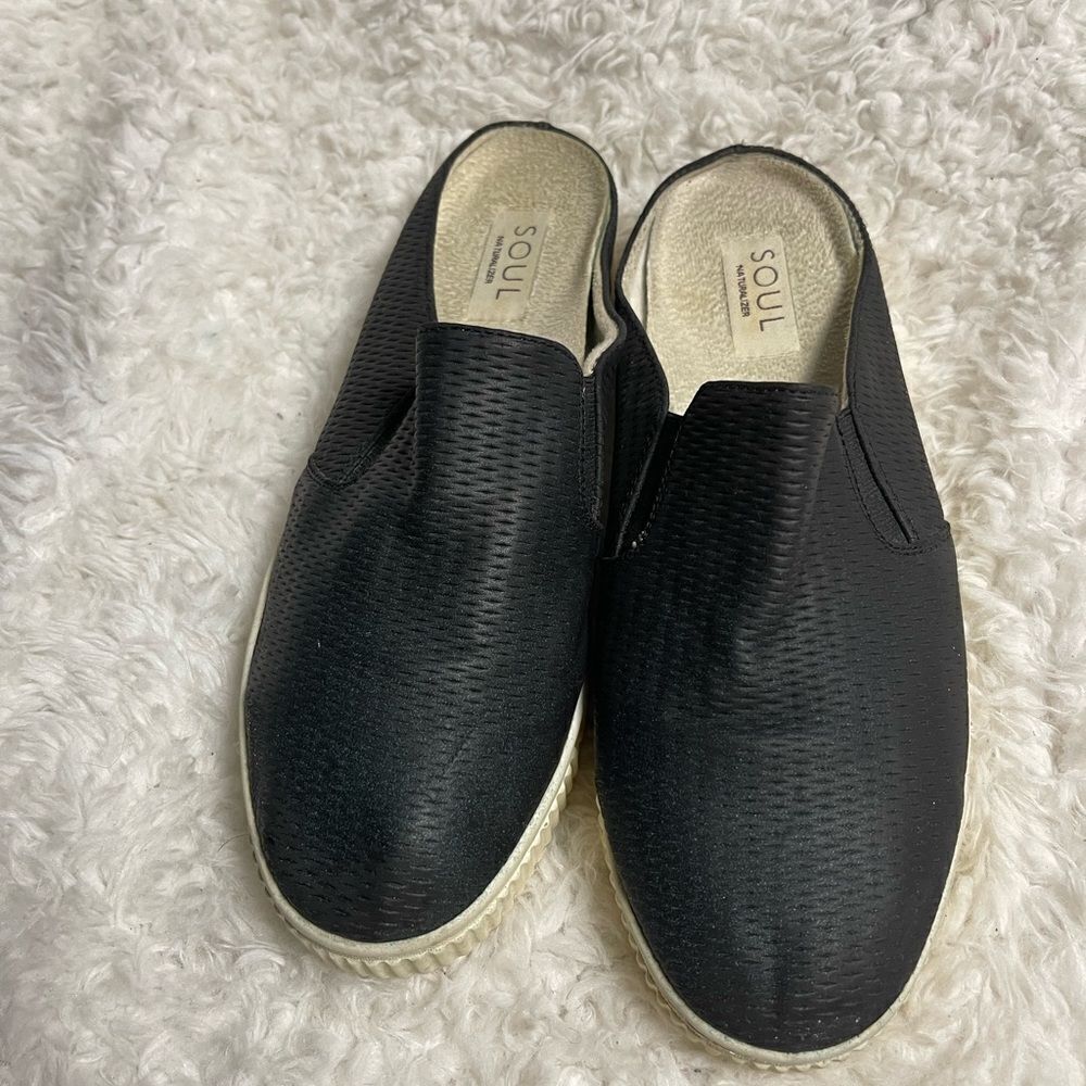 Soul Naturalizer Shoes Slip On Mule Sneakers navy blue Faux Leather SZ8.5M